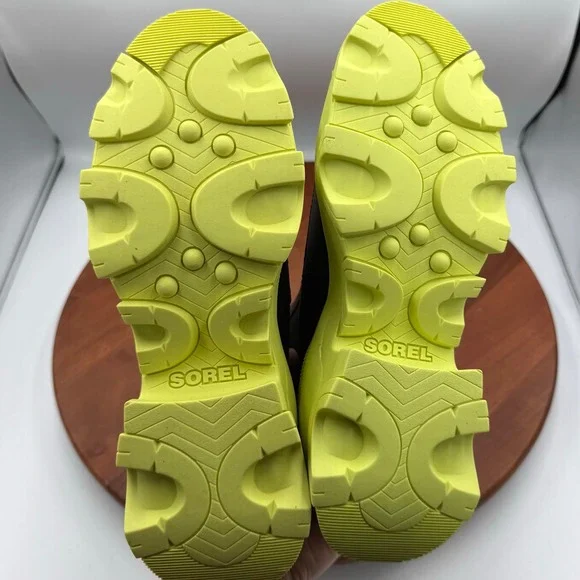 Sorel Brex Chelsea Waterproof Boot Black Tippet Neon Green W 8 Leather Gorpcore - Picture 9 of 11